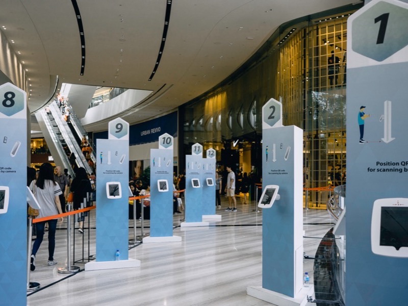 iPad kiosks at Jewel Changi Airport preview event