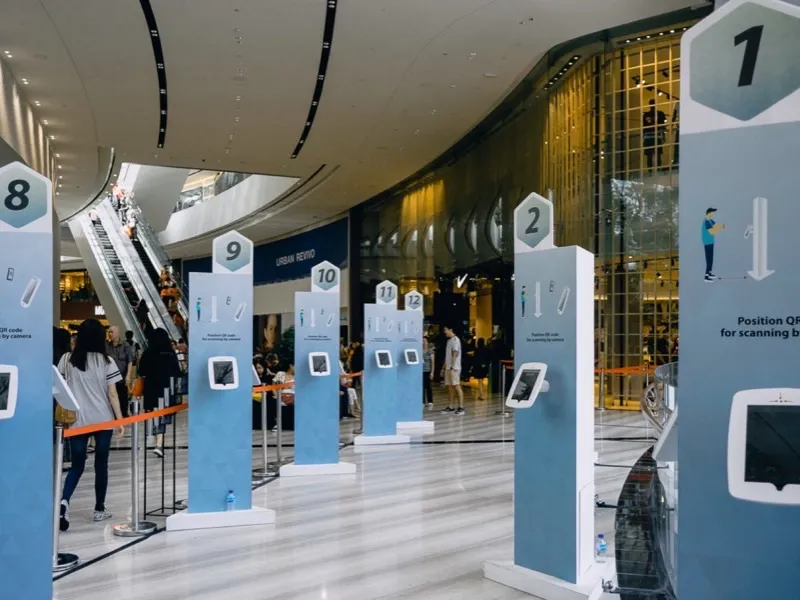 iPad kiosks at Jewel Changi Airport preview event